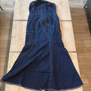 Source Unknown Blue Denim Overalls